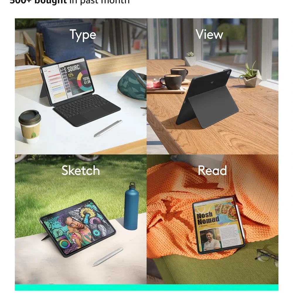 NIB Logitech Combo Touch Keyboard Case for iPad Air 11